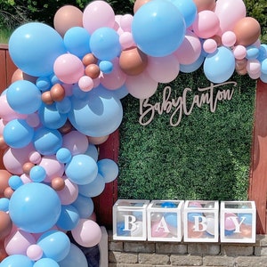 Pastel Gender Reveal Balloon Arch Kit, PREMIUM DIY Rose Gold, Blue and Pink Balloon Garland for Your Baby Shower, Gender Reveal Ideas Kit