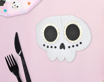 Cute Halloween Skull Napkins (Set of 20), Disposable Party Napkins, Halloween Decoration Napkin, Halloween Skull, Halloween Party ON SALE