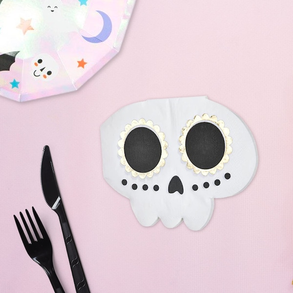 Cute Halloween Skull Napkins (Set of 20), Disposable Party Napkins, Halloween Decoration Napkin, Halloween Skull, Halloween Party ON SALE