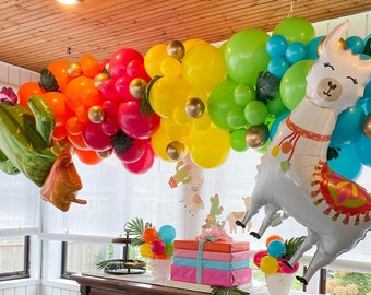 Llama and Cactus Fiesta Balloon Arch Kit, Cinco De Mayo Balloons, First Fiesta Birthday Party, Final Fiesta Balloon Garland Kit
