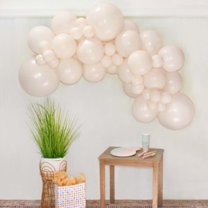 White Sand Balloon Arch Kit (5 Ft.), 53 PCS Mixed Sizes, PREMIUM White Sand Balloon Garland Kit, Modern Balloon Backdrop, CUSTOM Color Combo