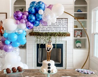 Frozen Birthday Balloon Arch Kit, Blue & Purple Party Balloon Garland Kit, Kids Frozen Party Decorations, Winter Wonderland, Mermaid Decor