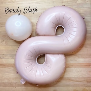 Giant Blush Pink Number Balloons (1 Count), 32" Blush Mylar Foil Number Balloons, Large Birthday Party Balloons, Anniversary Balloons