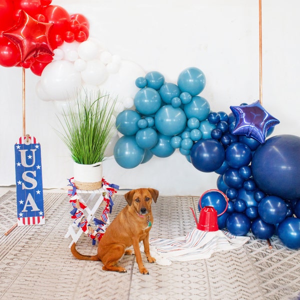 Patriotic DIY Balloon Arch Kit, 4th of July American Flag PREMIUM Quality Balloon Garland, Red, White & Blue, Memorial Day, Labor Day