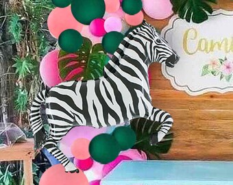 Großer Zebra Safari Ballon, 43 Zoll Dschungel-Party-Dekor