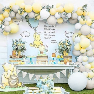 Classic Pooh Baby Shower Balloon Arch Kit, PREMIUM Boho Gender Neutral Pooh Bear, Winnie the Pooh 1st Birthday, 1st Bee Day Balloon Garland