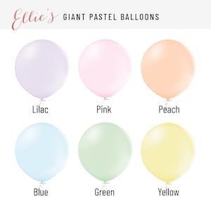 Giant Pastel Balloons, 36 3 foot, Pick Your Colors, Matte PREMIUM Extra Large Balloons in Baby Blue, Pink, Green, Purple, Peach, Yellow image 2