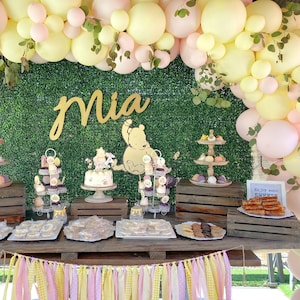 Pink Classic Winnie the Pooh Balloon Garland Kit – Balloons Only | Baby Girl Shower, First Bee Day, 1st Birthday | Add-Ons Available