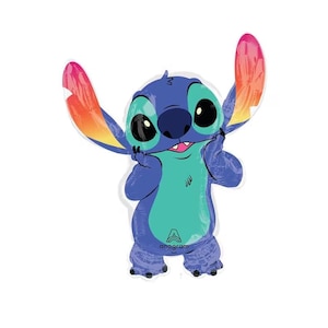 Licensed Stitch/Blue Alien Foil Balloon – 33" Character Birthday Decor | Air or Helium | Party Balloon for Movie Night, Space Theme