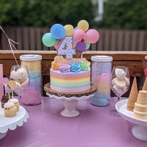 Pastel Rainbow Mini Balloon Cake Topper Kit, Pastel Party Balloons, Two Sweet Birthday Party, Unicorn Party Cake Toppers, Mini Cake Topper image 2
