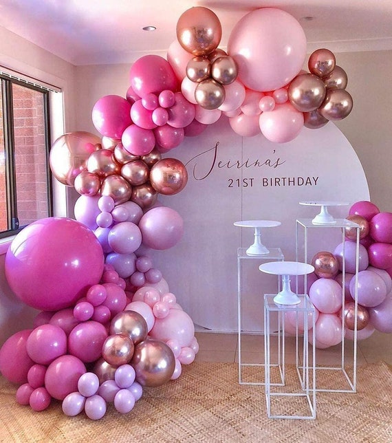 Kate Ballons Fille Anniversaire Mur rose Toile de fond