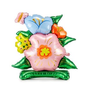Pastel Flower Standing Balloon – 34&quot; | Satin Foil Balloon (Air-Fill Only)