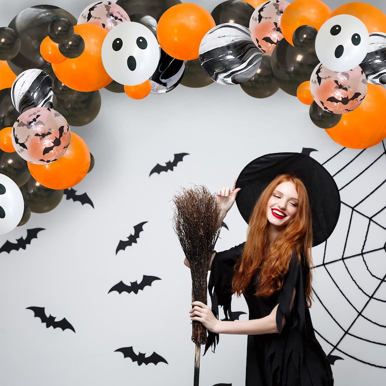 Halloween Balloon Arch Kit, Orange, Black, Marble, Ghost Balloons image 5