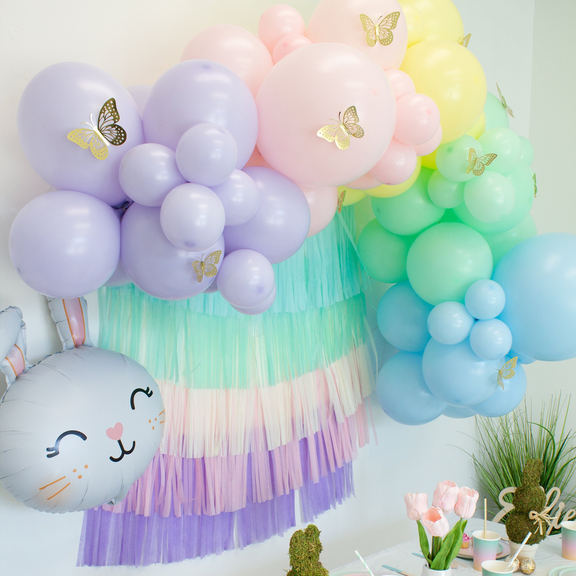 Peppa Pig Birthday Balloon Garland Kit, Pastel Rainbow PREMIUM Quality  Matte DIY Balloon Arch Kit, Peppa Pig Party Decorations 