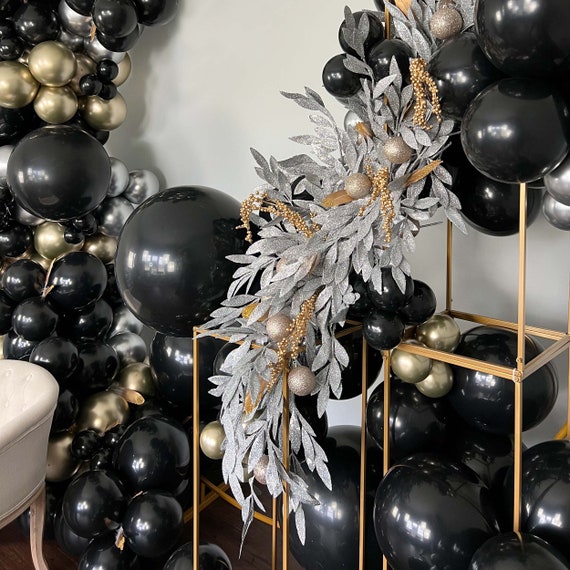 Kit d'arche de ballons noir et or pour décoration de fête - Arche