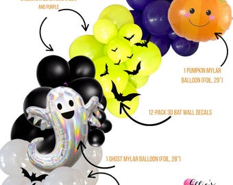 Spöklik Halloween Ballong Girlang Kit – Fladdermöss, Spöke, Pumpa