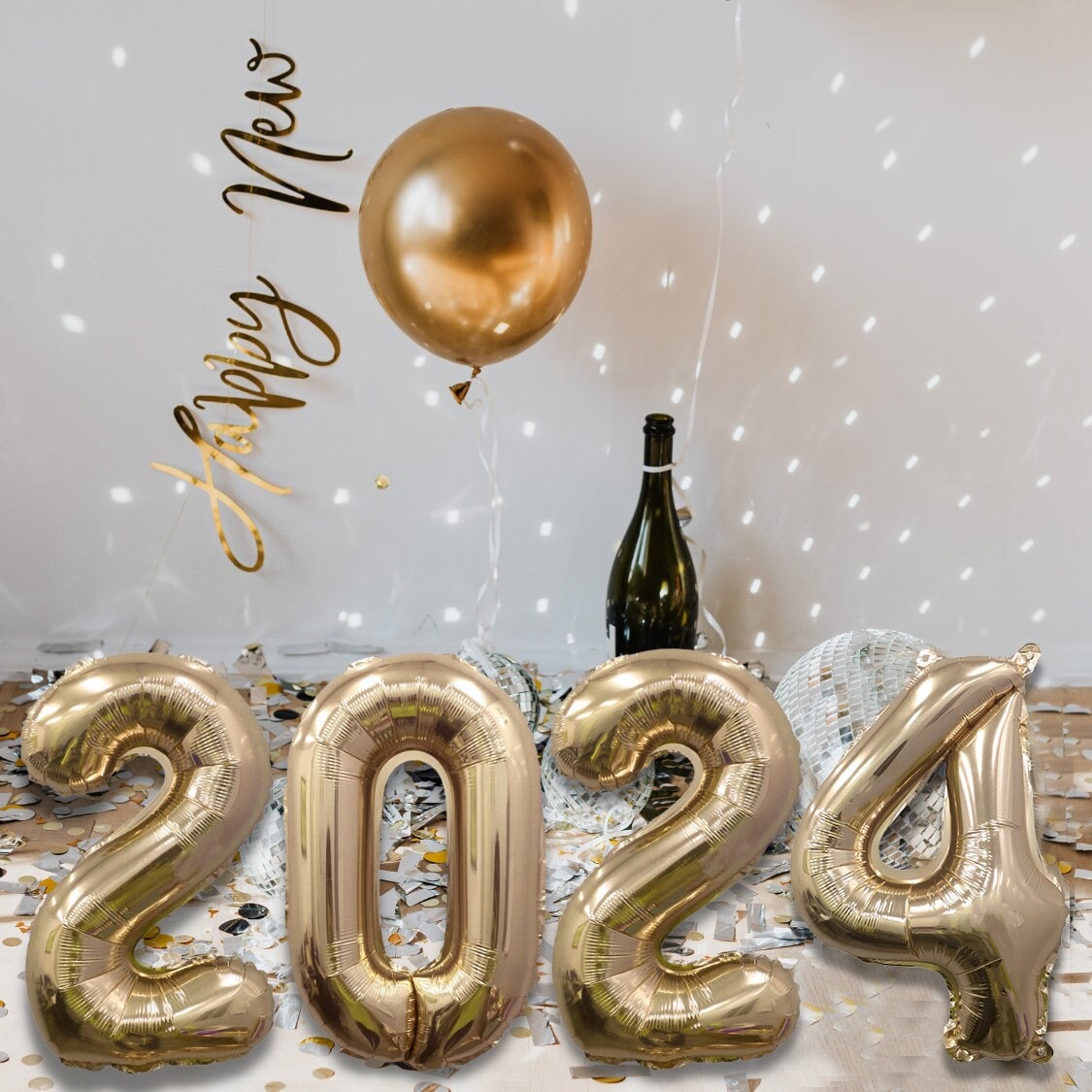 40 Large 2024 Gold Balloons, 2024 Balloons New Years Eve Party Decor, Foil  Balloon Kit, Graduation Holiday, Decorations, Gold Balloons