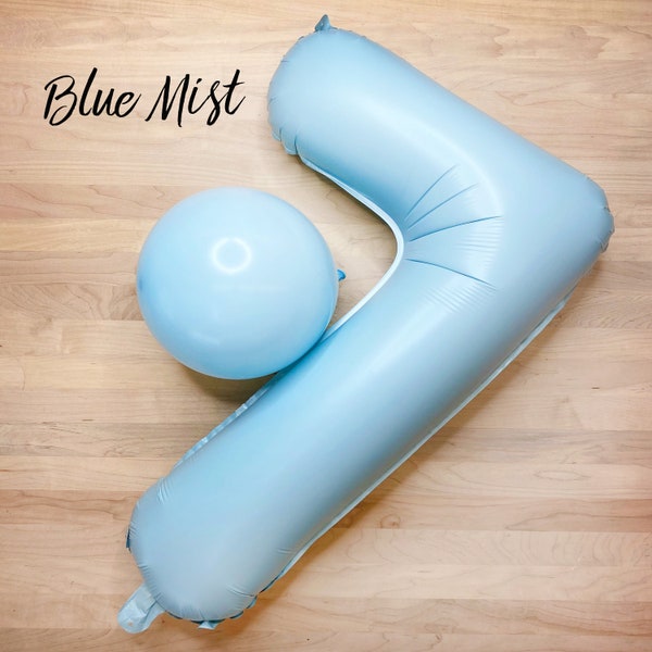 Giant Pastel Blue Number Balloons (1 Count), 32" Light Blue Mylar Foil Number Balloons, Giant Birthday Party Balloons, Anniversary Balloons
