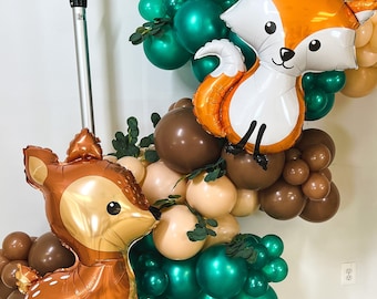 Woodland Baby Shower Balloon Arch Kit, Green and Brown Wild One Woodland Themed 1st Birthday Balloon Garland Kit, Fall Baby Shower Decor