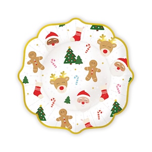Classic Christmas Icon Plates (Set of 8), Holiday Paper Plates With Cute Modern Christmas Icons, Kids Plate, Christmas Tableware ON SALE
