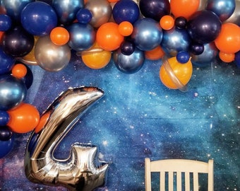 Blast Off Space Alien 1st Birthday Balloon Bouquet - Rocket, Alien & Number 1 Foil Balloons Set