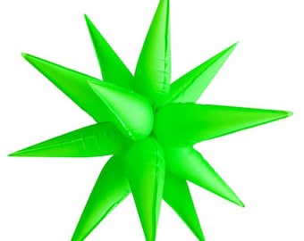Neon Lime Green Starburst Balloon – Glow Party Decor