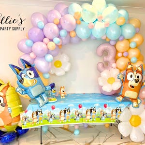 Bluey Balloon Garland - Pastel Balloon Arch Kit for Kids' Birthday Party, Baby Shower, and Pool Party Decor