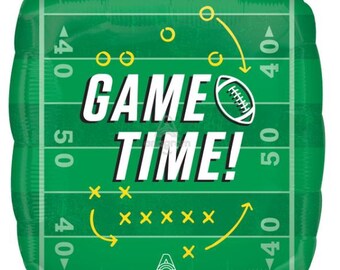 Palloncino a forma di pallone da football "Game Time" - 45 cm, verde metallizzato / Decorazione per Super Bowl, eventi sportivi, feste pre-partita e compleanni