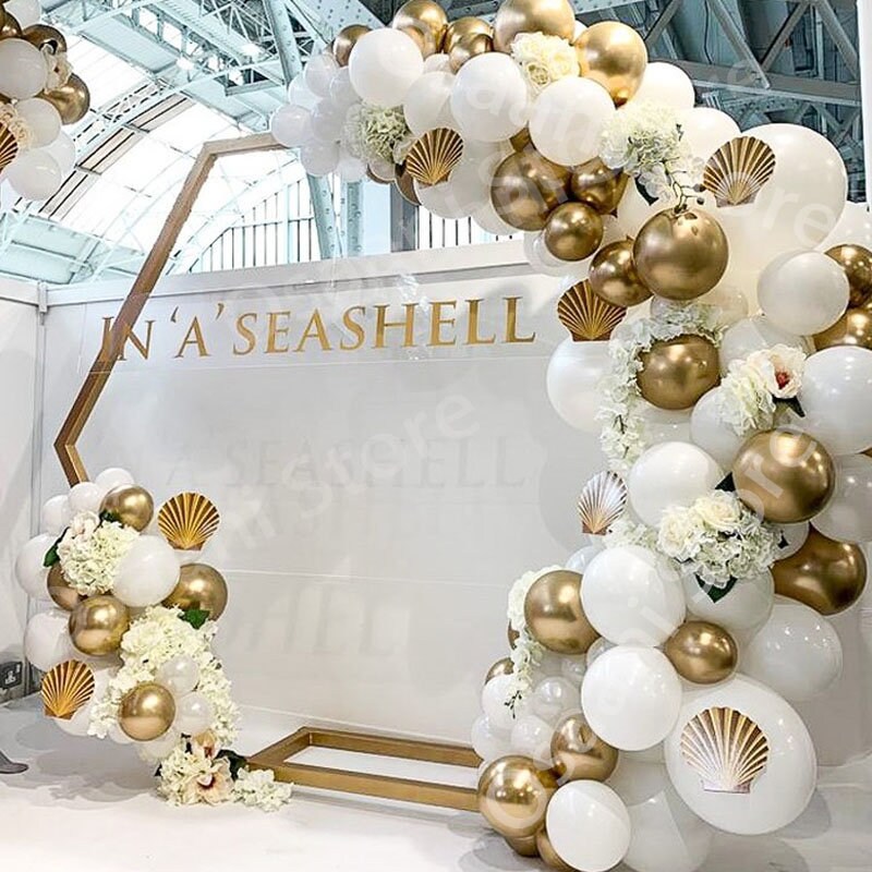 Kit Arco Per Palloncini Oro Bianco 131 Pezzi - Compleanno, Matrimonio, Baby Shower