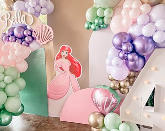 Kit arco di palloncini per compleanno a tema sirena, kit ghirlanda di palloncini blu e viola per feste, decorazioni per feste a tema sirena per bambini, decorazioni a tema sirena, tema sotto il mare