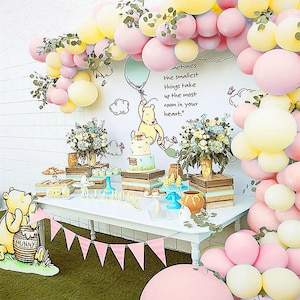 Pink Classic Winnie the Pooh Balloon Garland Kit – Balloons Only | Baby Girl Shower, First Bee Day, 1st Birthday | Add-Ons Available