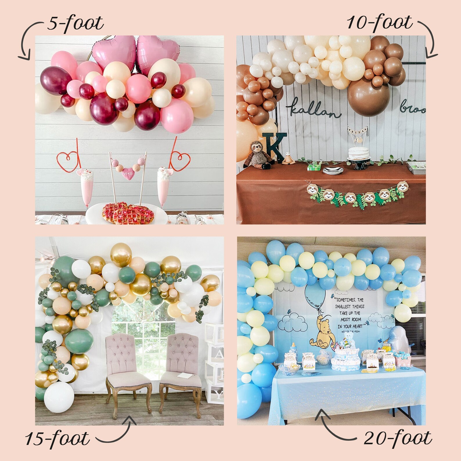 Do It Yourself Balloon Garland Kit Gold Confetti Maroon Etsy