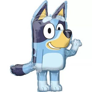 Globo de fiesta Bluey con licencia, globo gigante de cumpleaños Bluey de 81 cm con lámina de Mylar, globos para fiesta de cumpleaños infantil