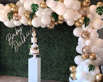 White and Gold Balloon Arch Kit, PREMIUM DIY Wedding Balloon Garland Kit, Bridal Shower Balloons, Baby Shower Balloon Decorations