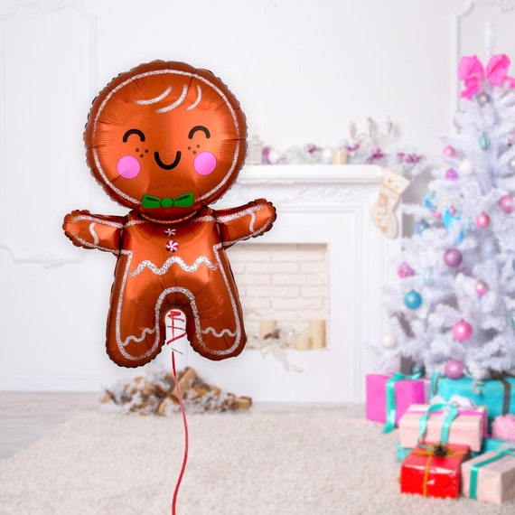 Weihnachts-Folienballon Set – 9 Stück Mit Lebkuchenmännern & Bonbons In Rot/Grün
