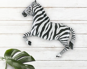 Giant Black and White Zebra Mylar Balloon (43 Inches), Large Balloon for Safari Baby Shower, Zebra Balloon, Jungle Birthday Party