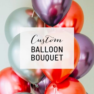 Buquê de balões personalizados, pacote de balões personalizados com 10 balões, chá de panela personalizado, chá de bebê, buquê de balões para festa de aniversário