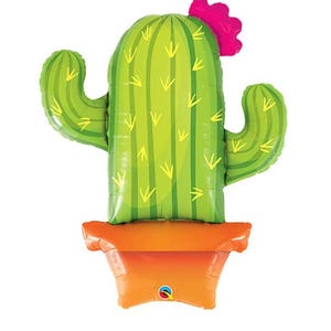 Cactus Foil Balloon – 39&quot; Fiesta Party Decor | Southwestern Birthday, Baby Shower, Bridal, Cinco de Mayo Balloon