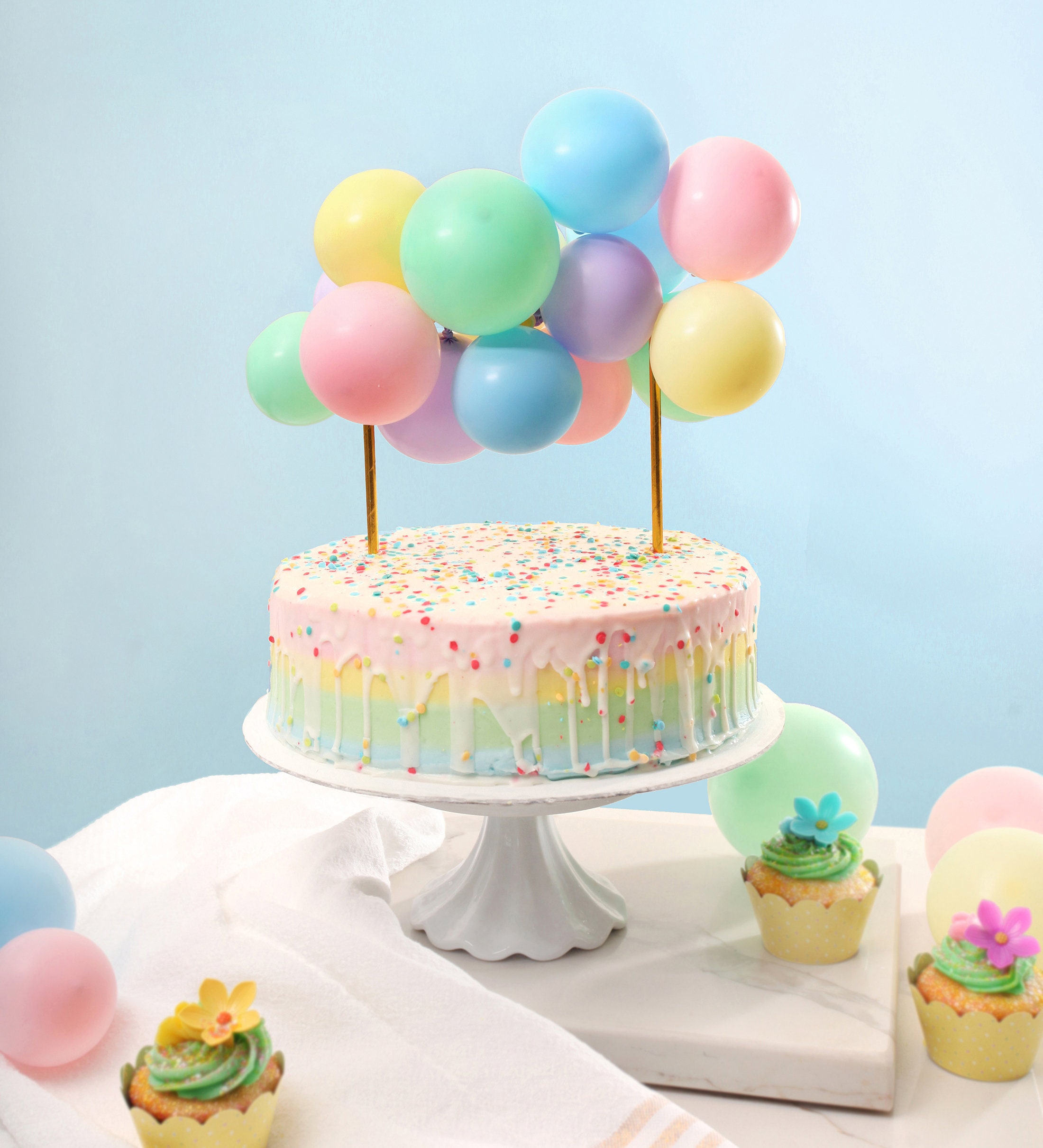 Pastel Party Decor, Pastel Birthday Decorations, Birthday Backdrop, Birthday  Balloons, Birthday Cake Topper, Rainbow Pastel Party Supplies 