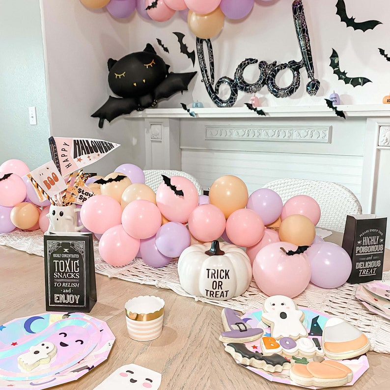 Pastel Halloween Balloon Garland Kit in Peach Purple and Etsy