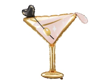 Foil Balloon Martini Glass - Colorful Cocktail Party Decoration | 39x33.5 Inches