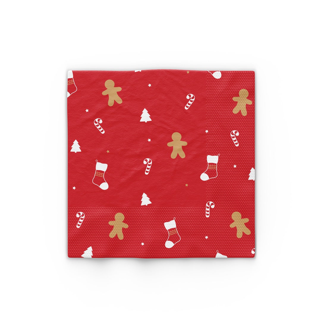 Classic Christmas Icon Napkins set of 16 Red Holiday Paper Etsy