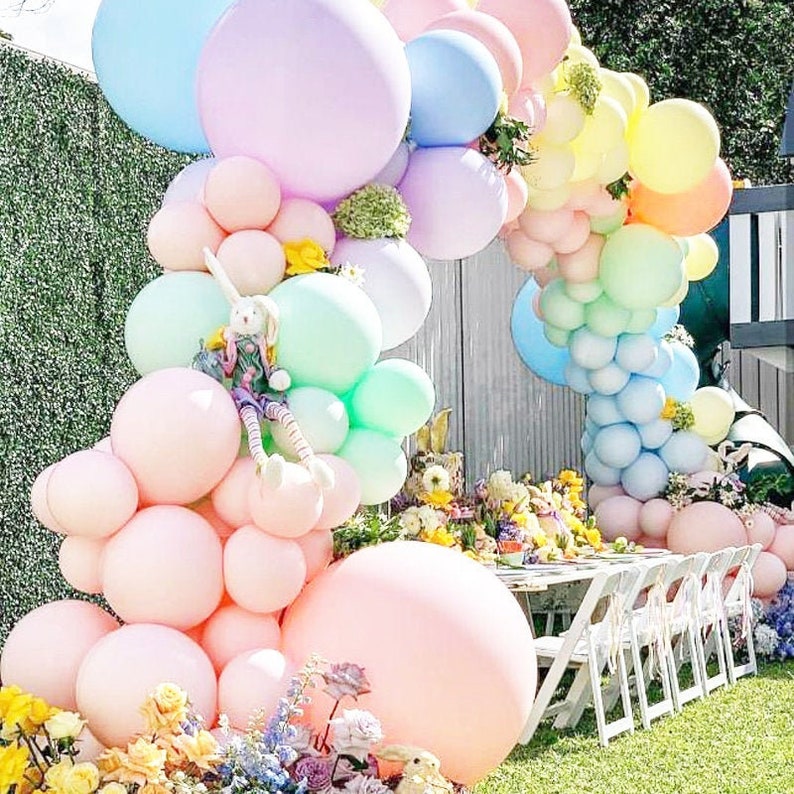 Pastel Rainbow Mini Balloon Cake Topper Kit, Pastel Party Balloons, Two Sweet Birthday Party, Unicorn Party Cake Toppers, Mini Cake Topper image 7