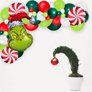 The Grinch Theme Christmas Balloon Arch Kit, Merry Grinchmas, Red and Green Christmas Balloon Garland Kit, Grinch Christmas Decorations
