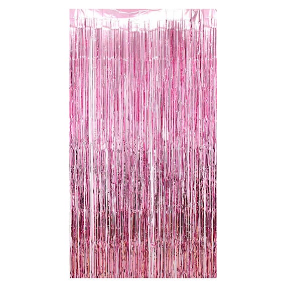 2x Rosa Lametta-Vorhänge Je 1x2,5 M – Glitzernder Fransen-Hintergrund Für Partys, Türdekoration & Fotoecken
