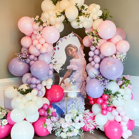Kit de arco de globos de cumpleaños de Encanto, kit de guirnalda de globos  DIY de calidad PREMIUM, fiesta de cumpleaños de Encanto, decoraciones de  Encanto rosa y púrpura -  México