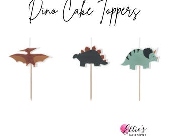 Verjaardagskaarsen dinosaurus – (set van 3) | Taarttoppers voor kinderfeestjes