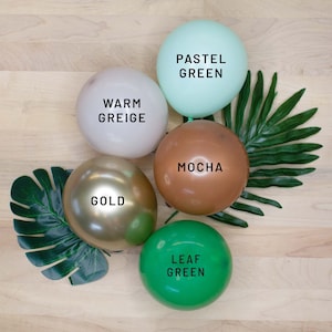 Jungle Safari Balloons, PREMIUM Quality Matte Birthday Party Balloons, Bridal Shower or Baby Shower Balloons, CHOOSE Your Color and Size