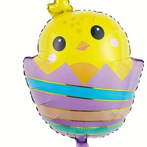 Easter Chick Pastel Balloon (35 Inches), Easter Egg Chicky Mylar Foil Balloon, Easter Decoration, Spring Baby Shower, Spring Birthday Party