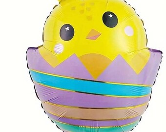 Paaskipballon, pastelkleurige eivormige mylarfolie, lentefeestdecoratie (89 cm)